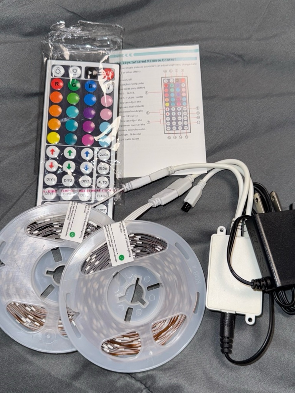 RGB LED Strip Light Kit with Remote - Multicolor